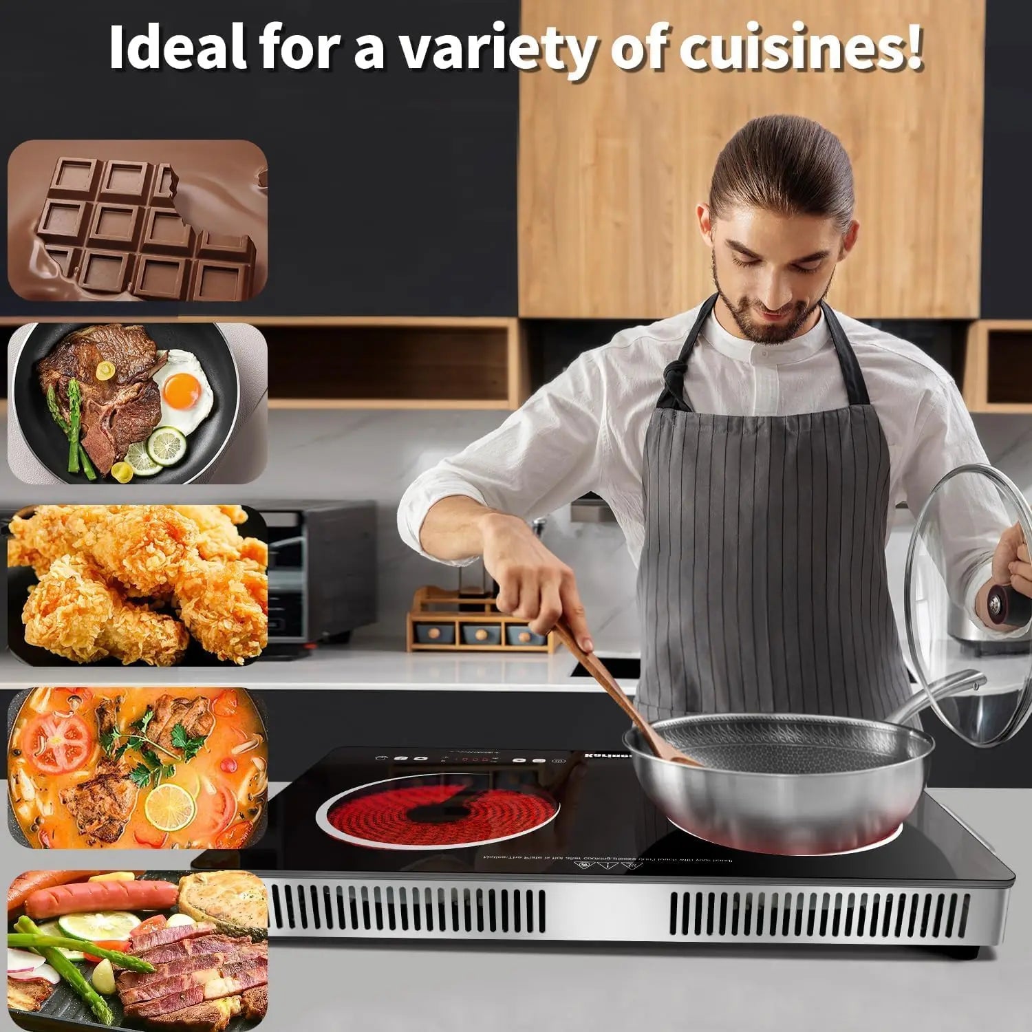 Karinear Dual Zone Ceramic Hob 3200W With Safety Lock Controls