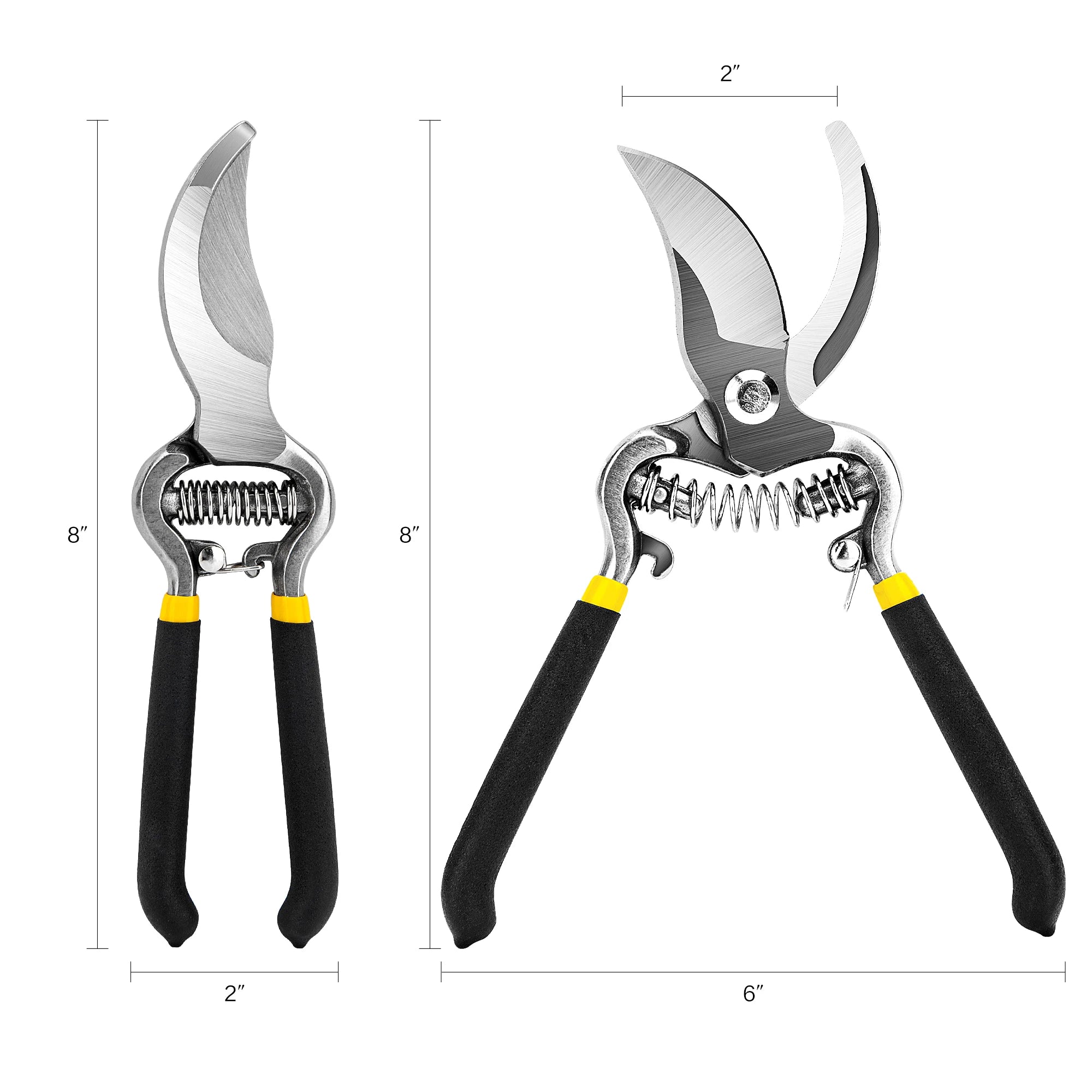 Deli 8 Inch Heavy Duty Pruning Shears All Metal Handle
