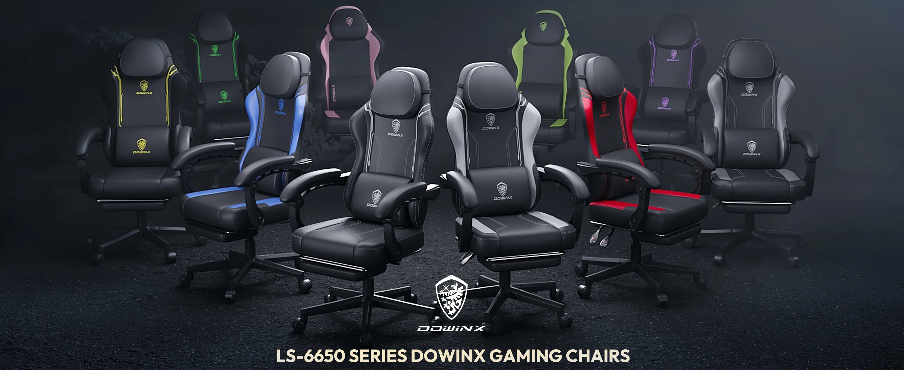 Dowinx Ergonomic Gaming Chair With Massage Lumbar Support And Footrest