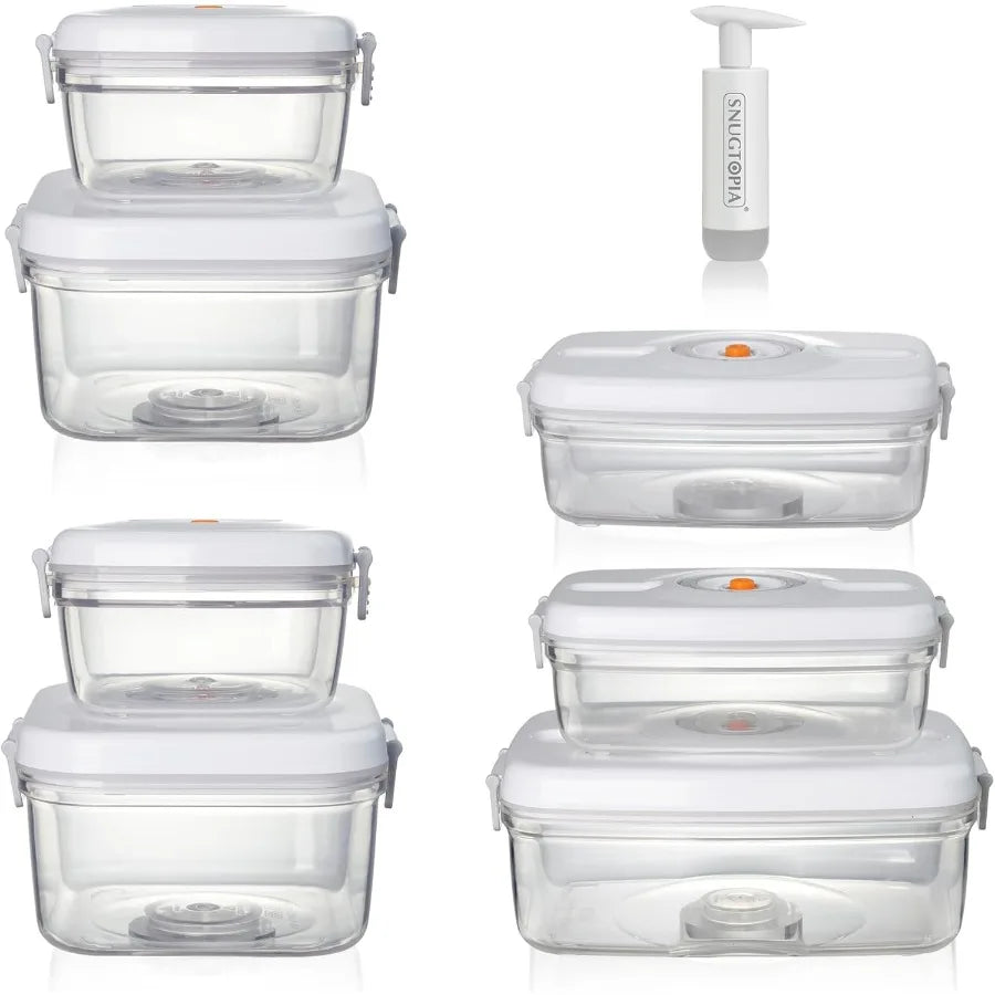 Vacuum Seal Food Storage Containers, Leakproof, Freshness, BPA-Free Kitchen Organizers, Ideal for Fruits, Veggies, Meats, Leftov