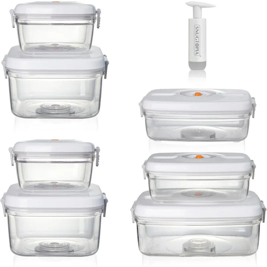 Vacuum Seal Food Storage Containers, Leakproof, Freshness, BPA-Free Kitchen Organizers, Ideal for Fruits, Veggies, Meats, Leftov