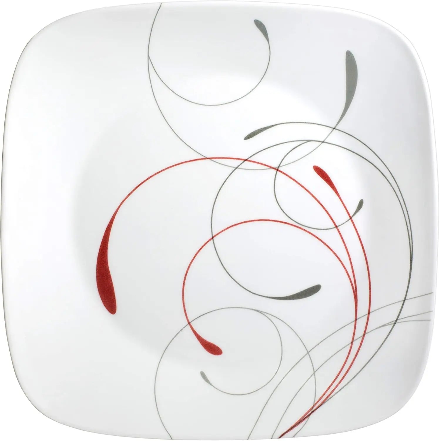 Vitrelle 18-Piece Service for 6 Dinnerware Set Triple Layer Glass and Chip Resistant, Lightweight Square Plates and Bowls Set, S