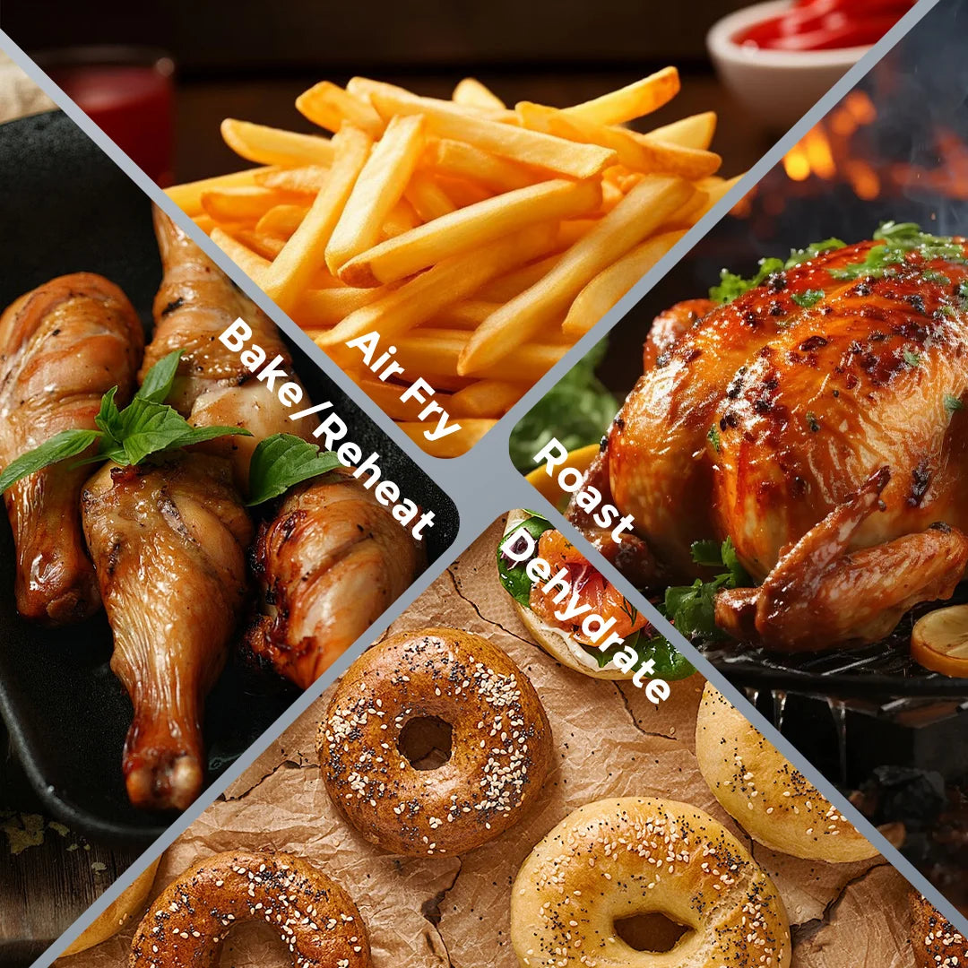 SEJOY 6 Quart Air Fryer Touch Control Toaster Oven Combo Digital Display with 8 Cooking Presets Oilless Cooker,Visible Window