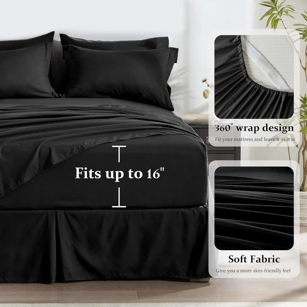 Black All Season King Size Comforter Set Bed In Bag