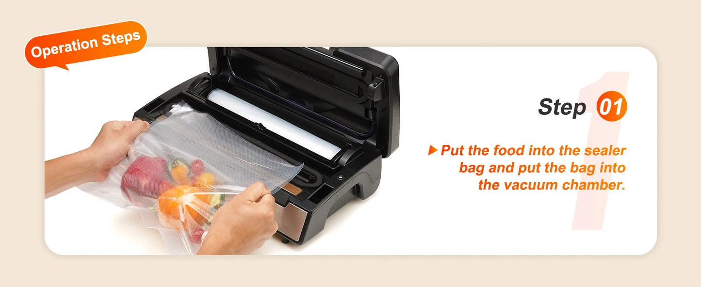 SucceBuy 130W Vacuum Sealer Machine With 90Kpa Free 10 Bags