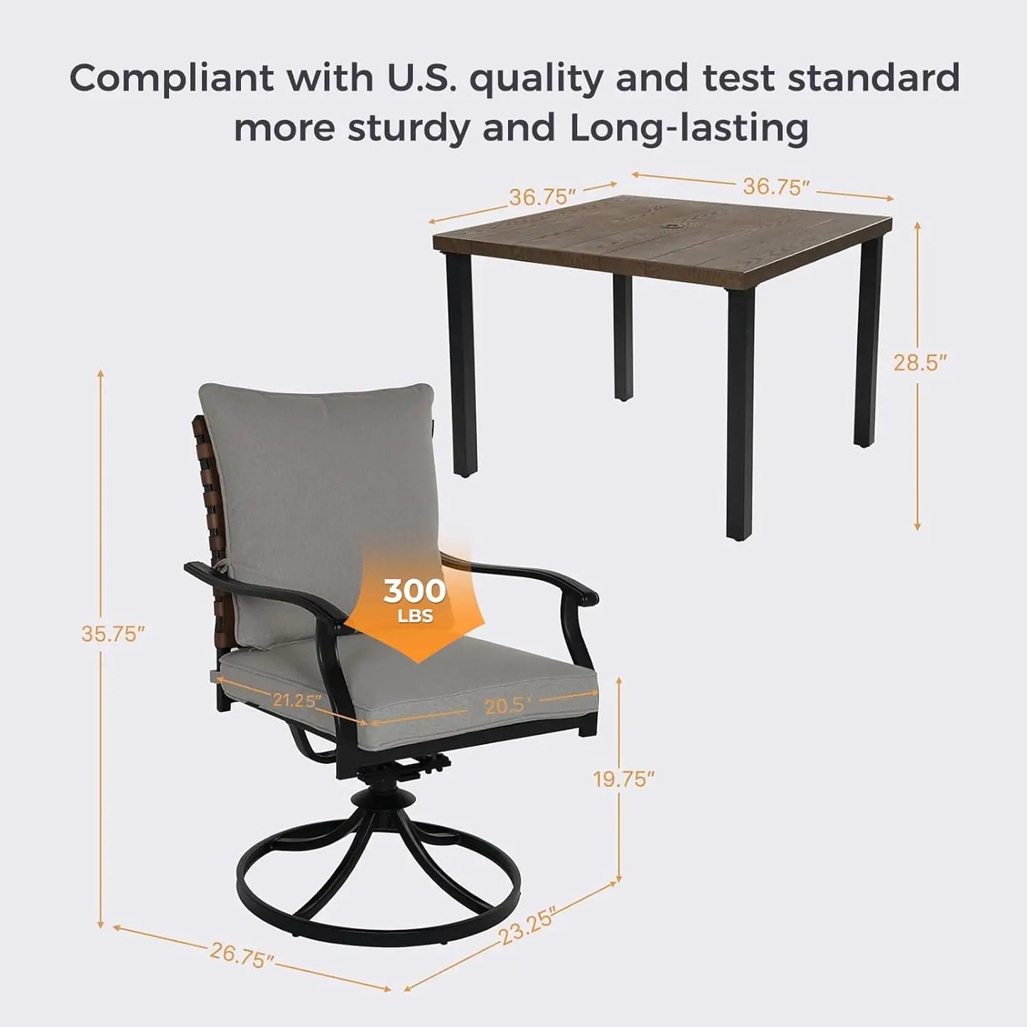 5 Piece Outdoor Dining Set Leather Look Wicker Chairs Table