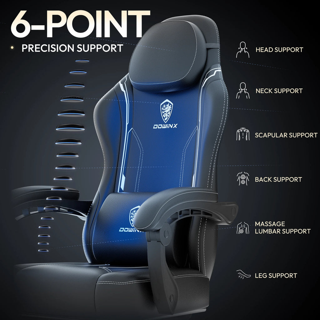 Dowinx Ergonomic Gaming Chair With Massage Lumbar Support And Footrest