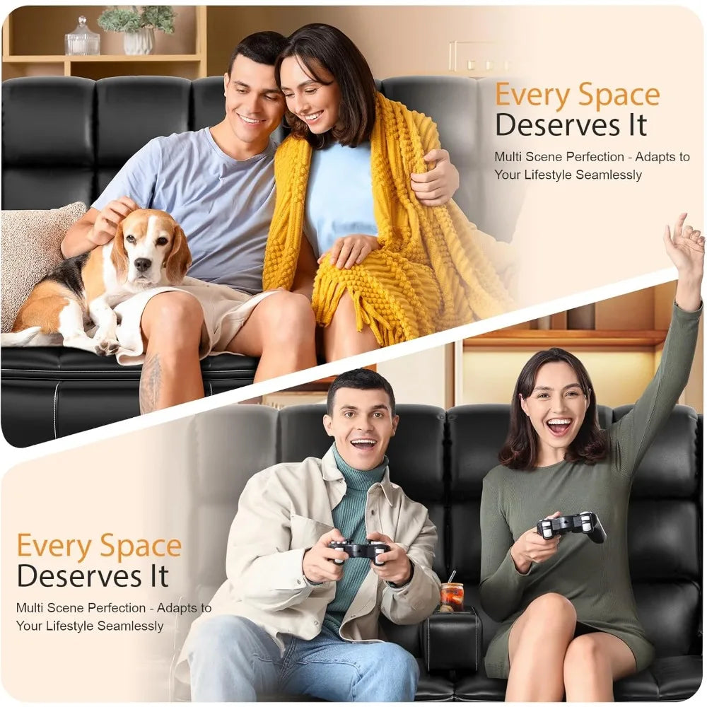 Double Reclining Loveseat With Removable Center Console And USB Ports For RV