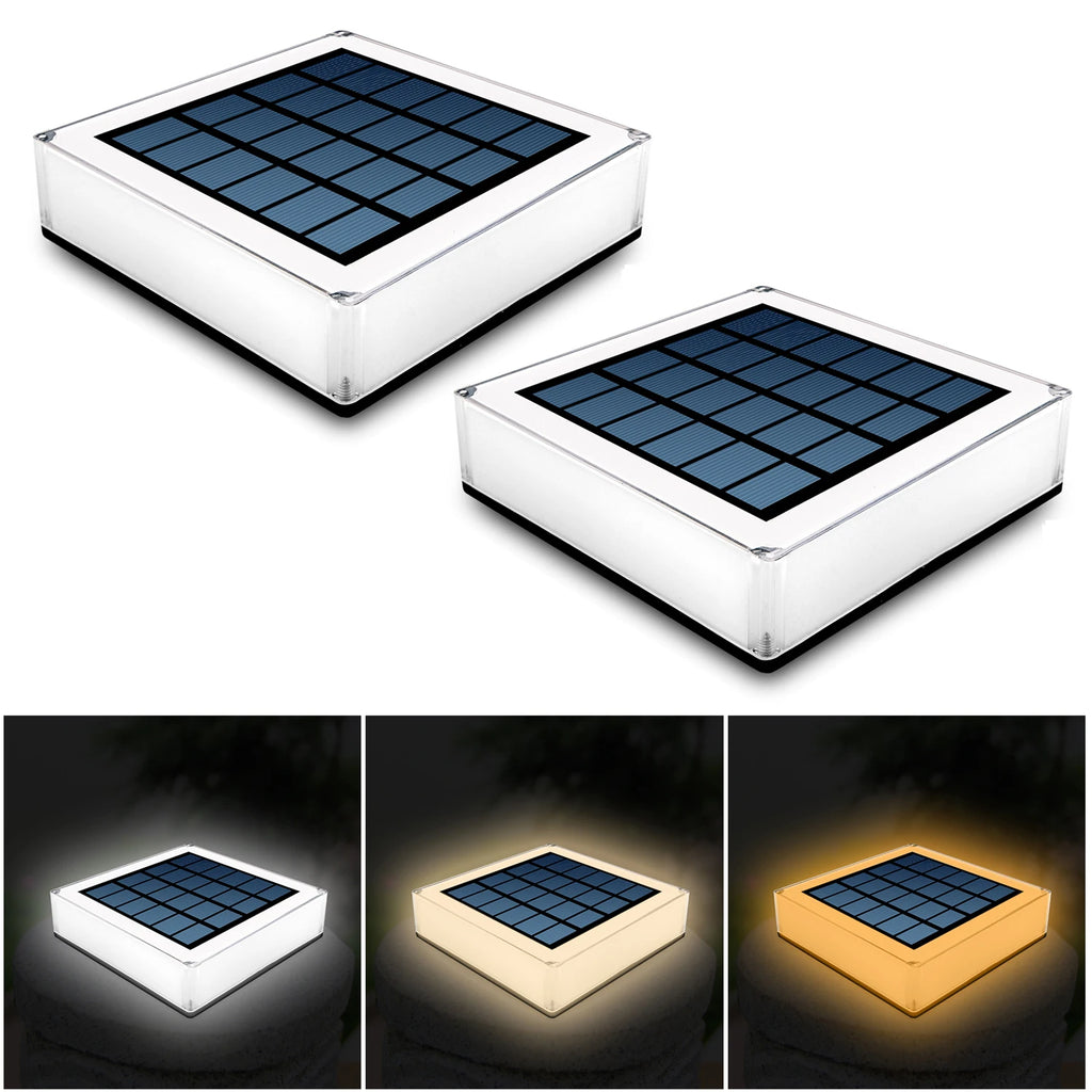 2 Pack Solar Power LED Lights IP65 Waterproof Garden Decor