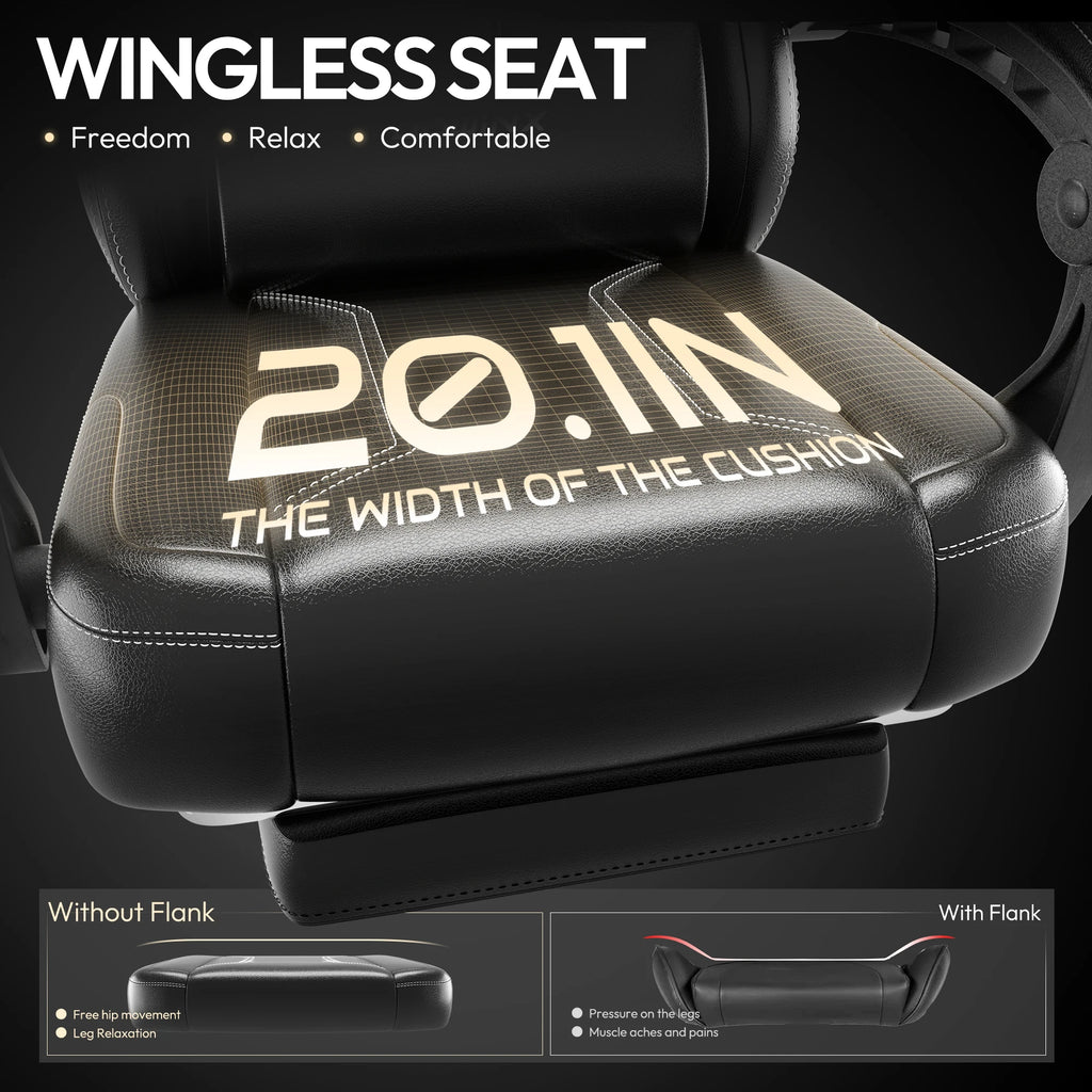 Dowinx Ergonomic Gaming Chair With Massage Lumbar Support And Footrest