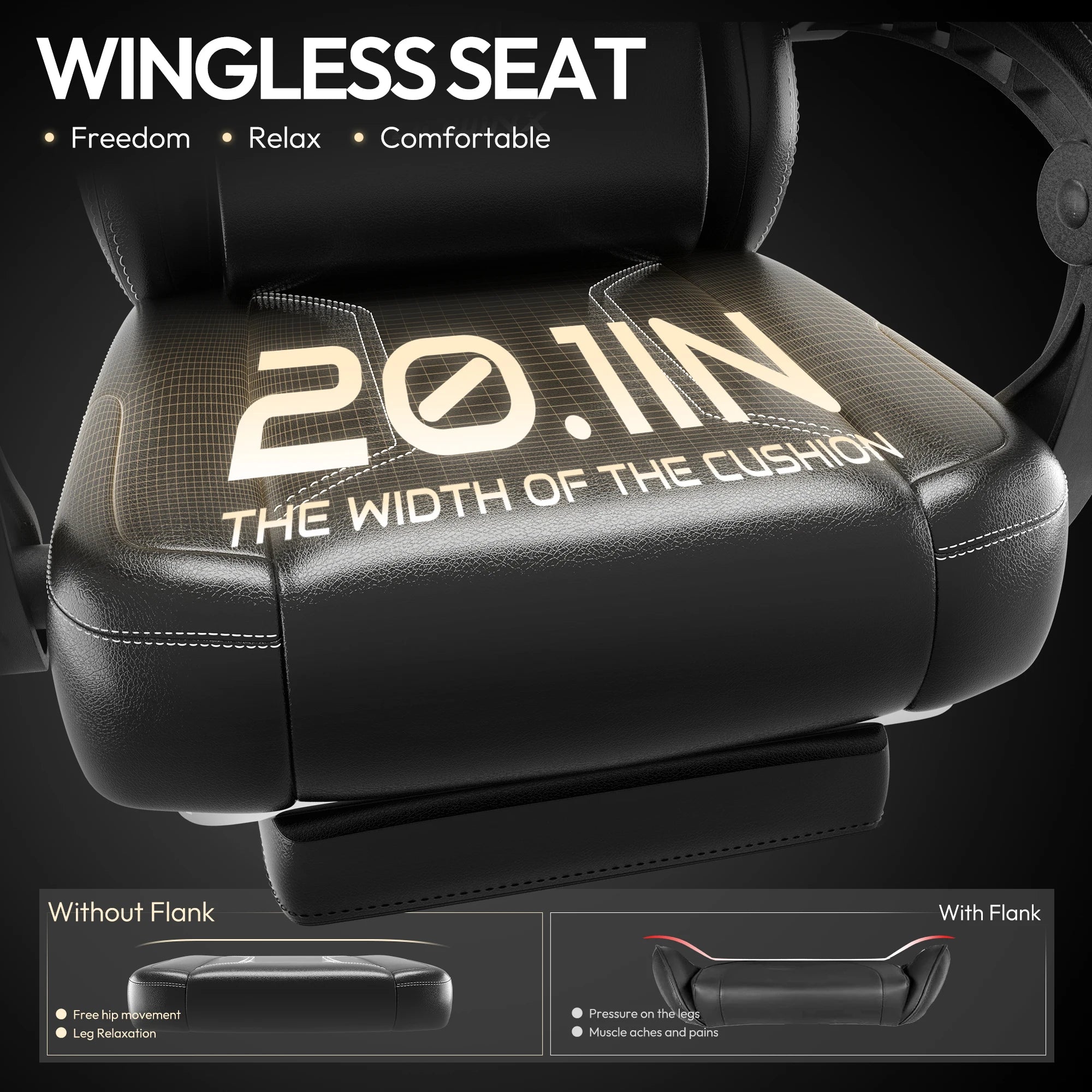 Dowinx Ergonomic Gaming Chair With Massage Lumbar Support And Footrest