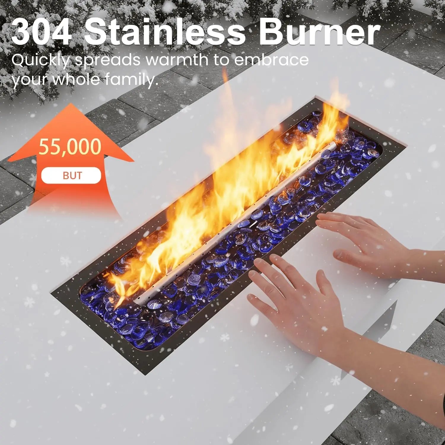 42 Inch Propane Fire Pit Table Set With Tank Holder