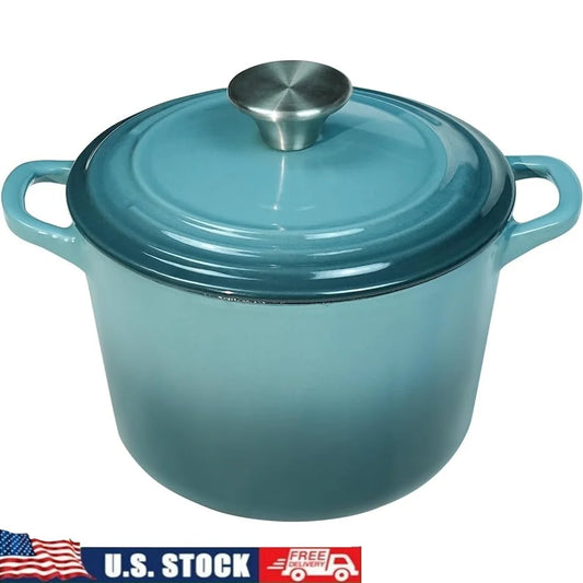 XMSJ Enamel Cast Iron Dutch Oven Pot Lid Easy Clean