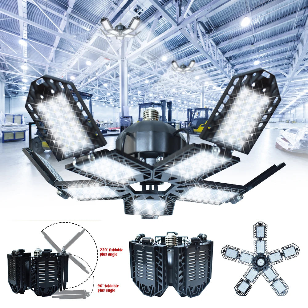 E27 LED Garage Light 180W Foldable 15000 Lumens For Home
