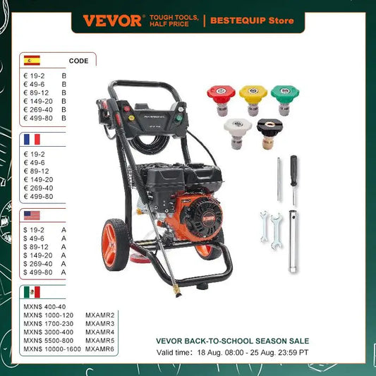 SucceBuy 3600 PSI Gas Pressure Washer With Copper Pump Kit