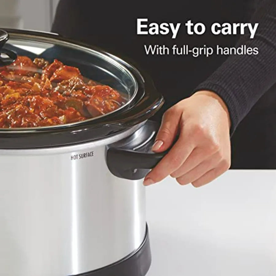 8 Quart Programmable Slow Cooker With 3 Settings Dishwasher Safe