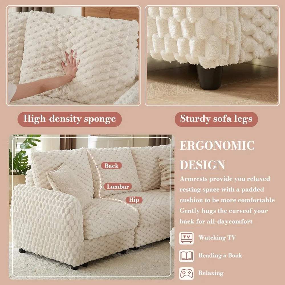 Modular L Shaped Sectional Sofa With Deep Seat For Living Room