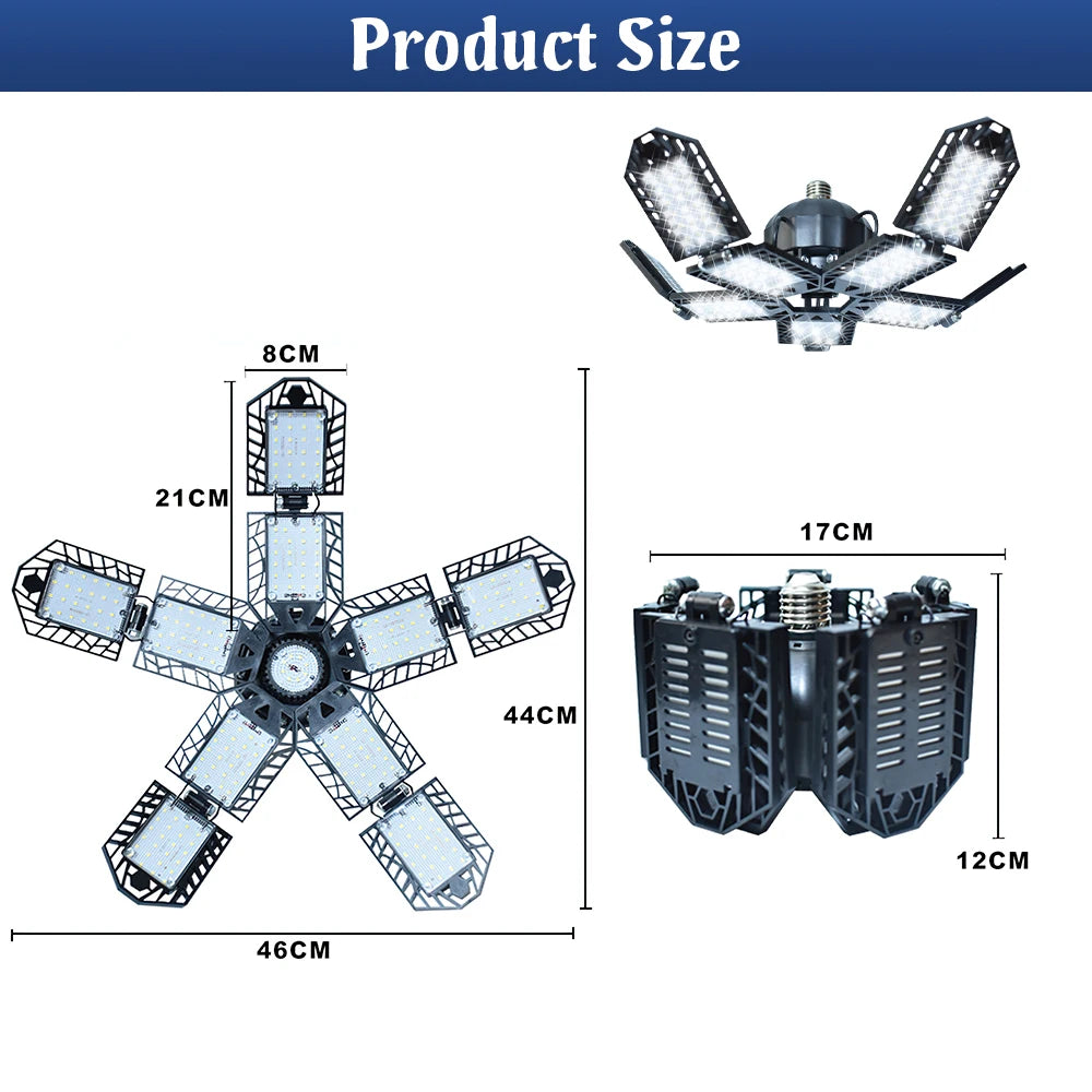 E27 LED Garage Light 180W Foldable 15000 Lumens For Home
