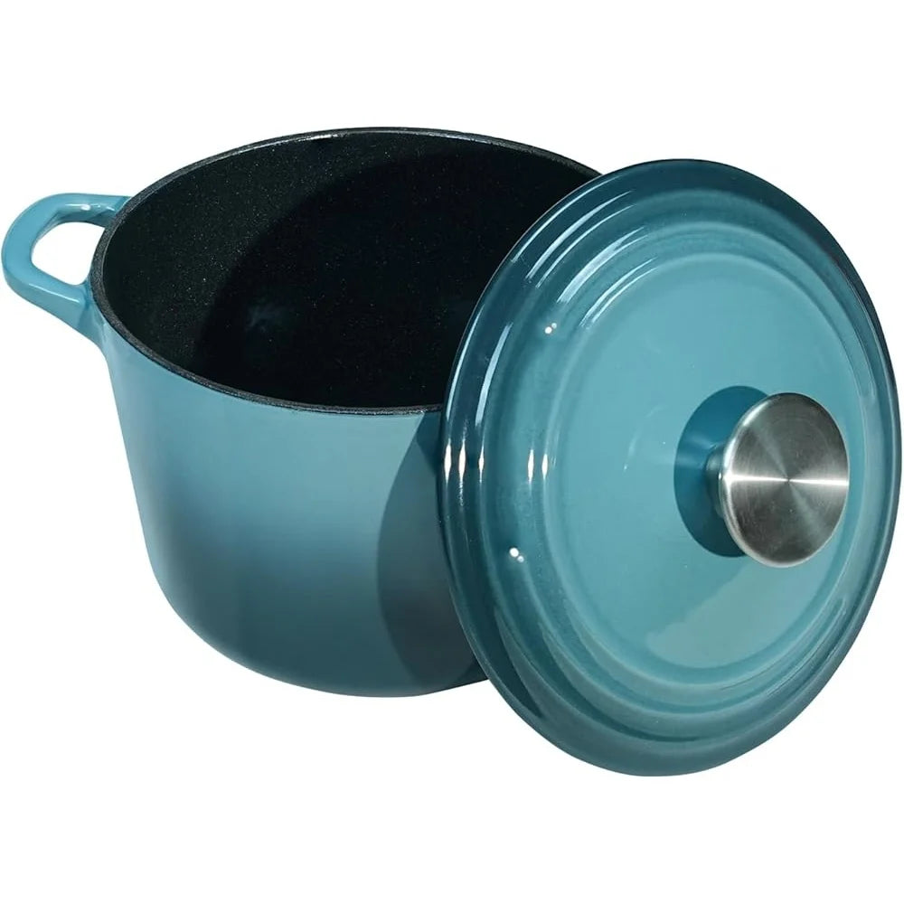 XMSJ Enamel Cast Iron Dutch Oven Pot Lid Easy Clean