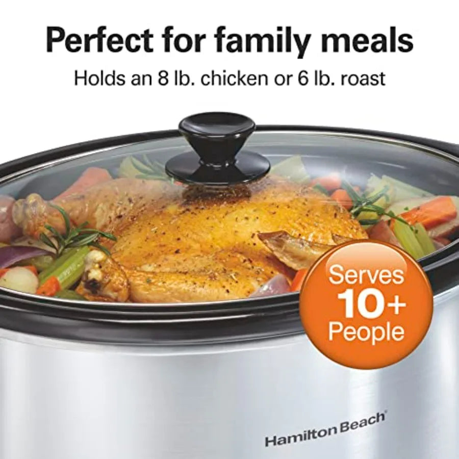 8 Quart Programmable Slow Cooker With 3 Settings Dishwasher Safe