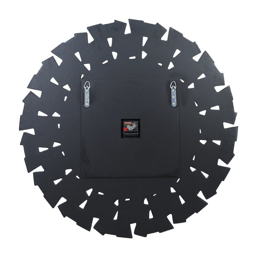 Large 3D Mirrored Sunburst Wall Clock With Roman Numerals Decor