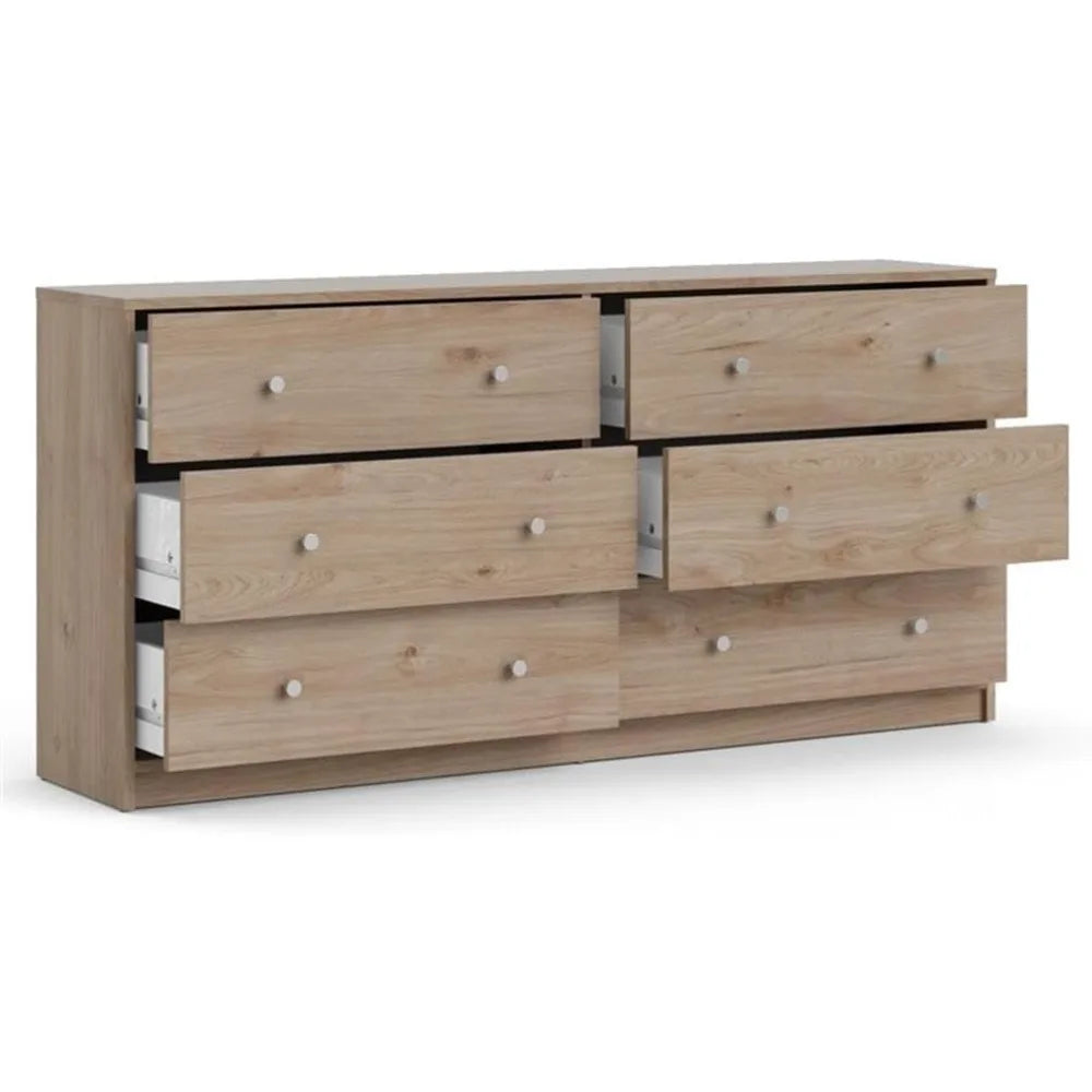 3 Piece Dresser and Nightstand Bedroom Set in Jackson Hickory