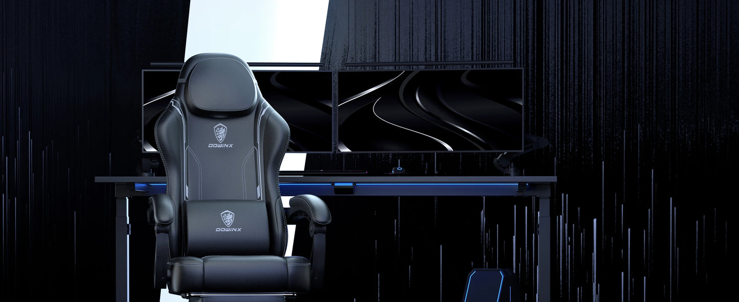 Dowinx Ergonomic Gaming Chair With Massage Lumbar Support And Footrest