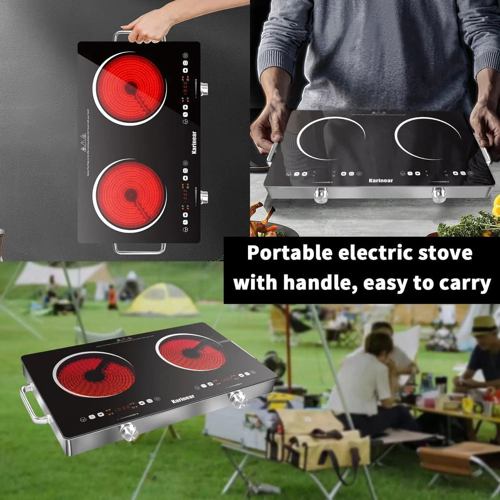 Karinear Dual Zone Ceramic Hob 3200W With Safety Lock Controls