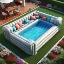 Commercial Inflatable Pool Sofa Lounge Portable for Outdoor Parties