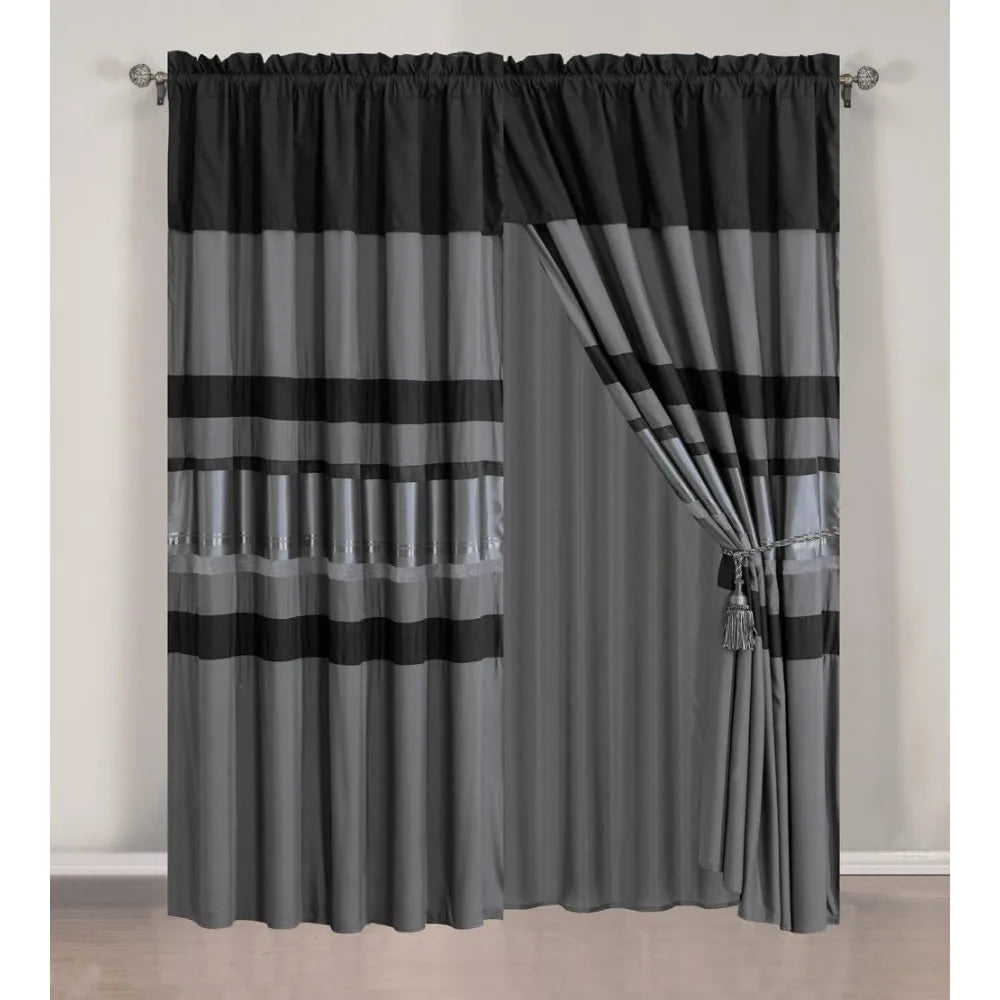Cal King Chenille Jacquard Bedding Set With Silver Stripe Comforter