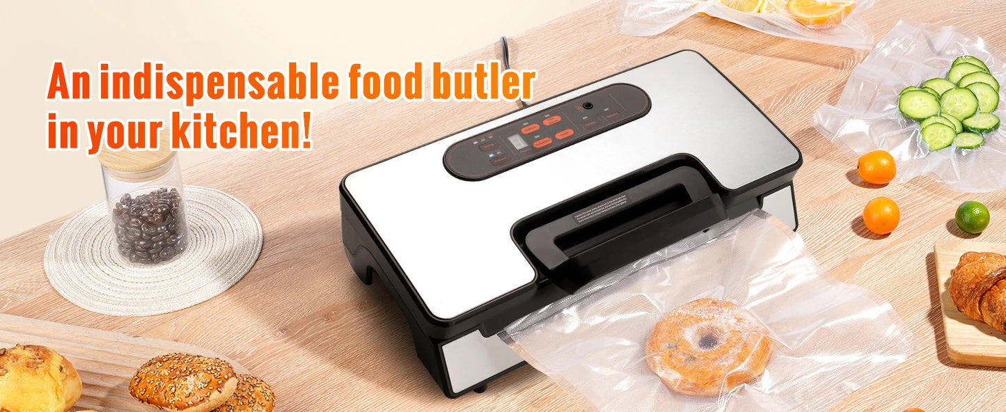SucceBuy 130W Vacuum Sealer Machine With 90Kpa Free 10 Bags