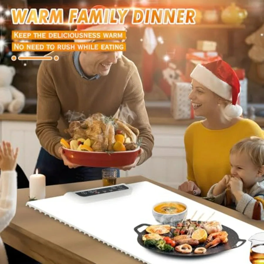 Rollable Full Surface Food Warmer Mat With 3 Temperature Settings Auto Shut Off