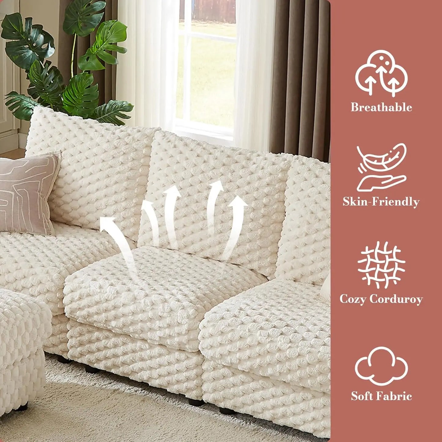 Modular L Shaped Sectional Sofa With Deep Seat For Living Room
