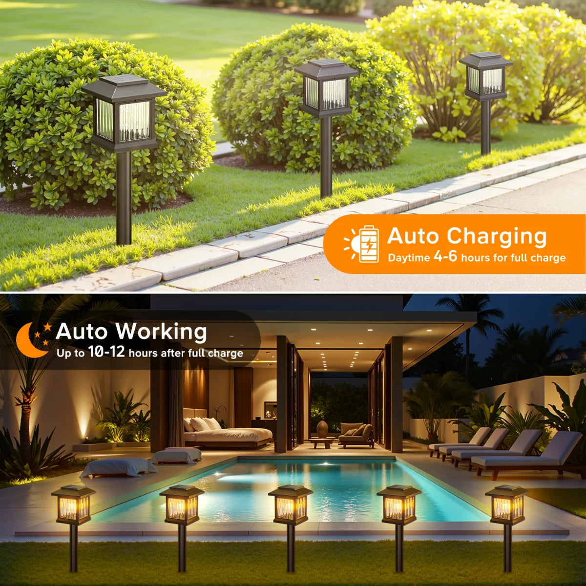 2/6-Pack Solar Outdoor Lights, Auto On/Off Solar Garden & Street Lights for Lawn, Patio, Driveway - Perfect Gifts