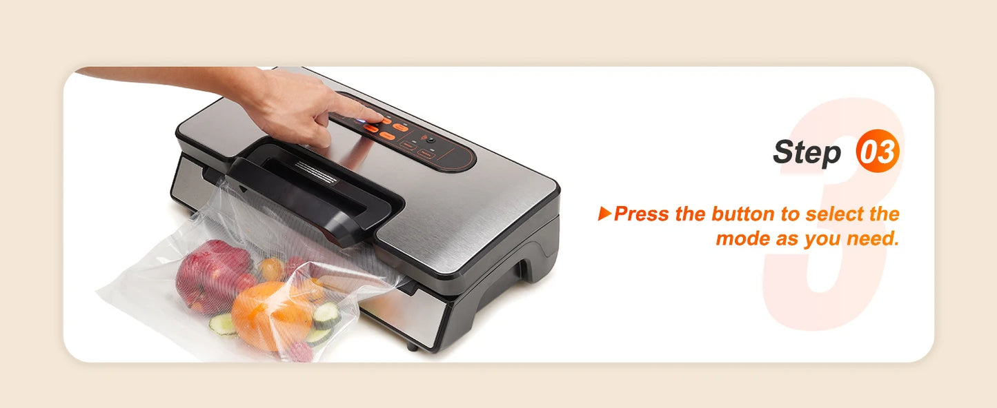 SucceBuy 130W Vacuum Sealer Machine With 90Kpa Free 10 Bags