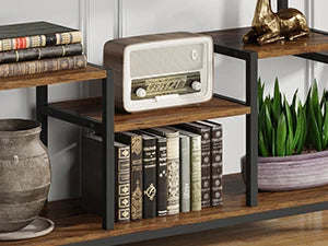 Sofa Console Table With Shelves And Storage For Living Room