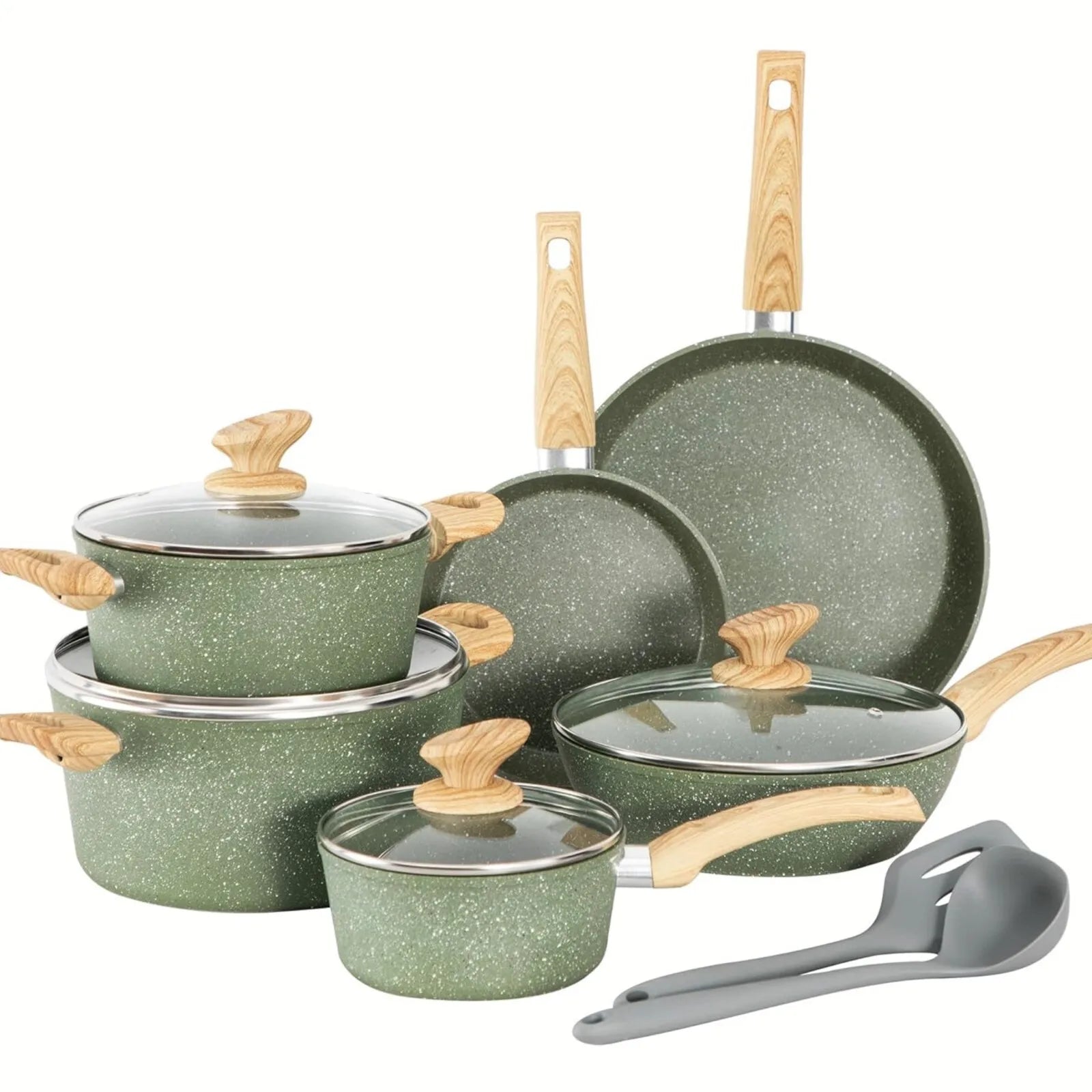 12 Induction Cookware Set Granite Nonstick Pots And Pans