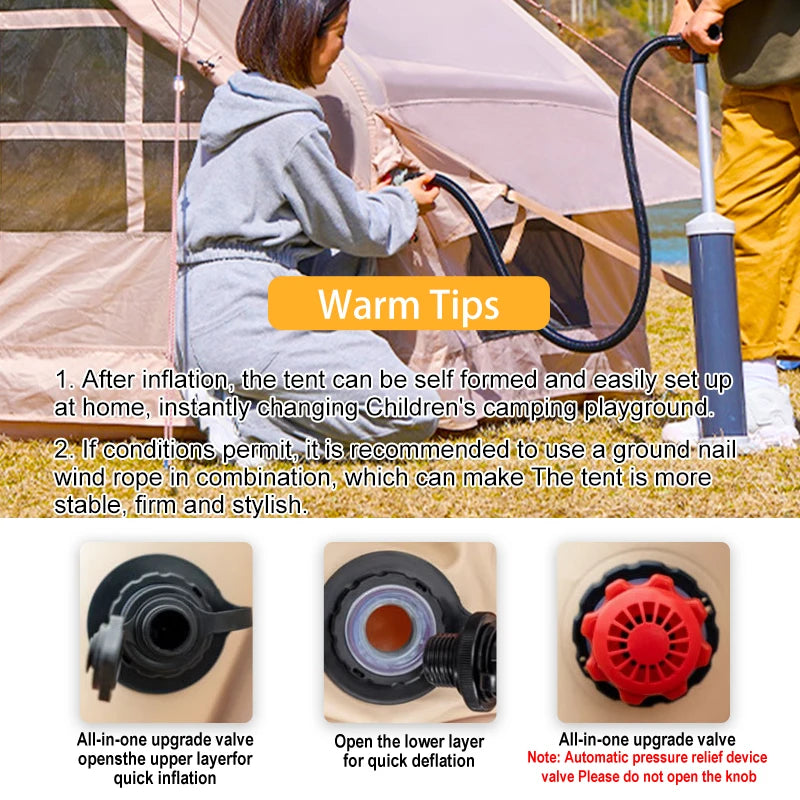 80.73 Inflatable Camping Tent-6 People Inflatble Tent for Camping,4 Season Glamping garden Furniture，Outdoor Canopy