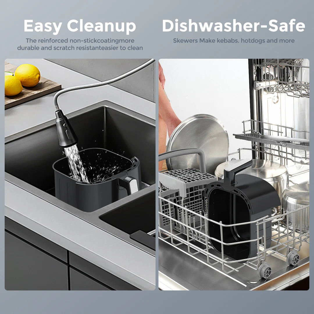 SEJOY 6 Quart Air Fryer Touch Control Toaster Oven Combo Digital Display with 8 Cooking Presets Oilless Cooker,Visible Window