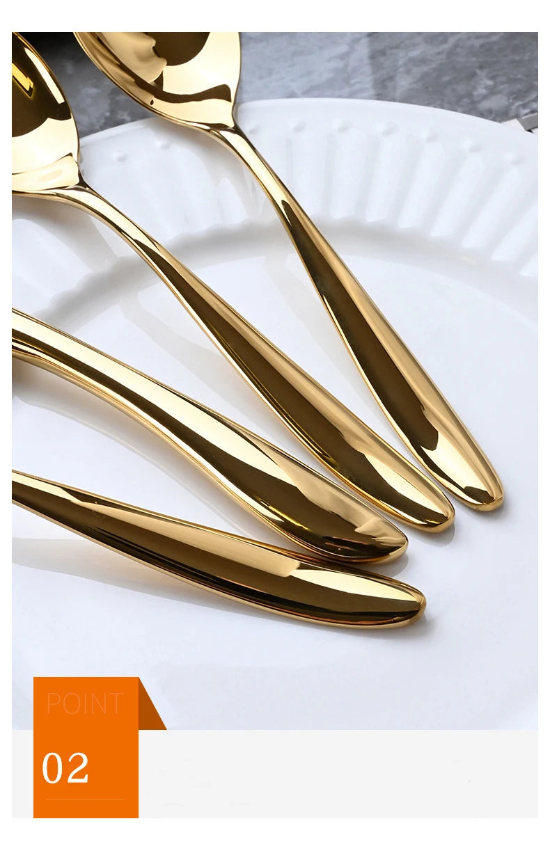 High-end 304 stainless steel restaurant and hotel creative high-end tableware steak, knife, fork and spoon set
