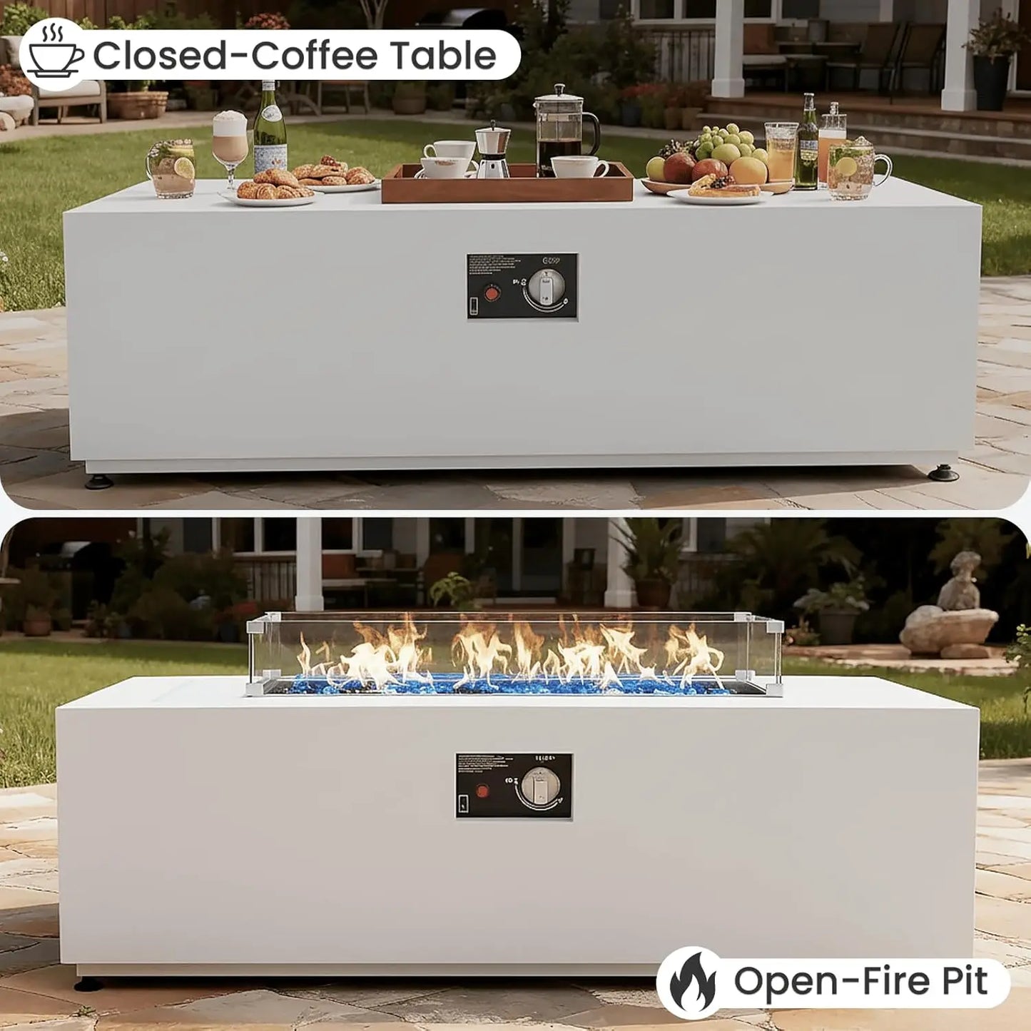 42 Inch Propane Fire Pit Table Set With Tank Holder