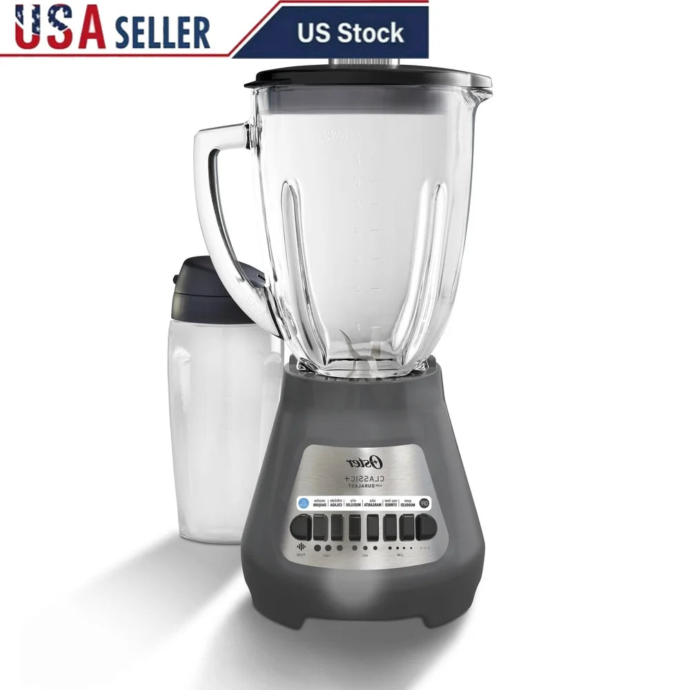 XL 8-Cup Glass Jar Blender with 20oz Blend-N-Go Cup 8 Speeds 700W Powerful Motor Stainless Steel Blade Smoothies Cocktails