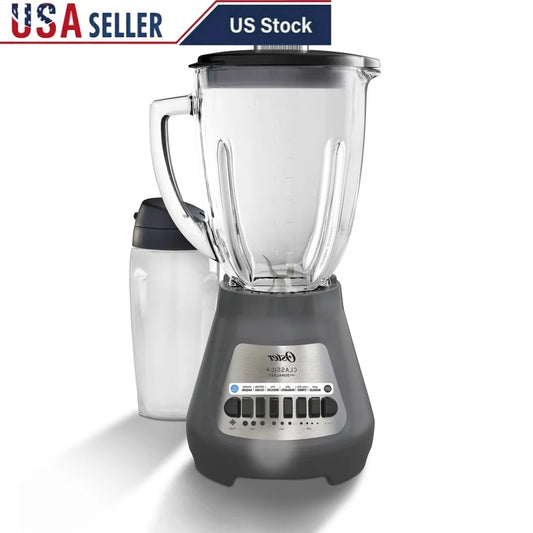 XL 8-Cup Glass Jar Blender with 20oz Blend-N-Go Cup 8 Speeds 700W Powerful Motor Stainless Steel Blade Smoothies Cocktails