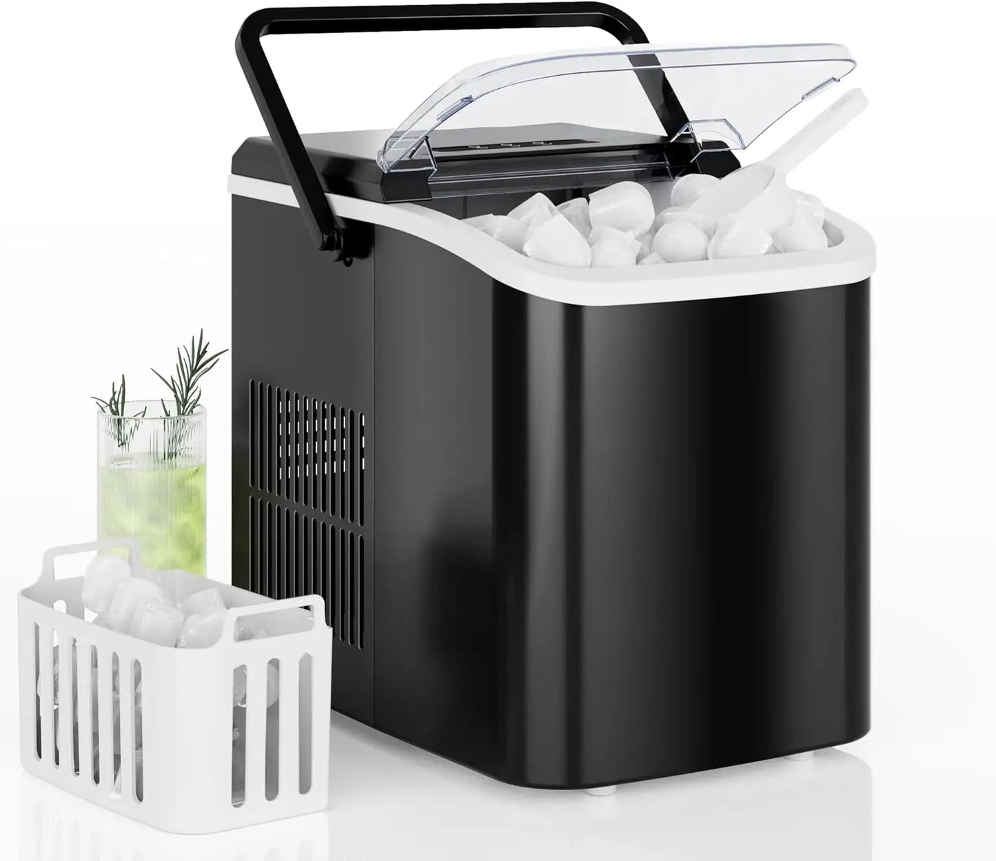 Portable Ice Maker For RV 26lbs 24H Quiet Self Cleaning