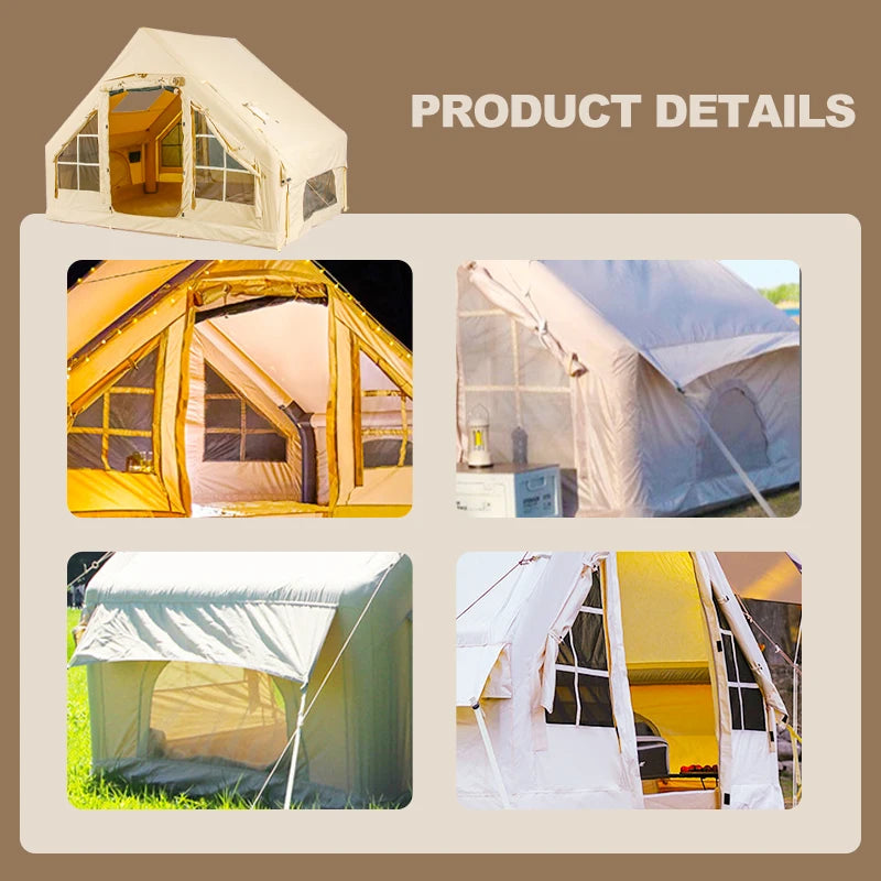 Inflatable Tents for Camping with Pump,Air Glamping Tents for Camping Family, Easy Setup Rainproof Windproof Outdoor Tents