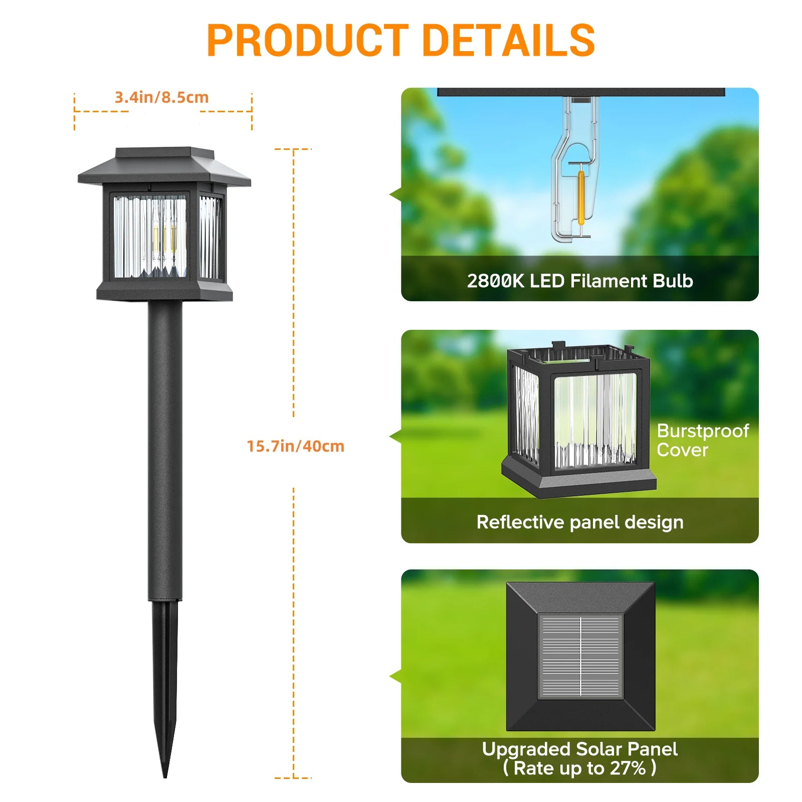 2/6-Pack Solar Outdoor Lights, Auto On/Off Solar Garden & Street Lights for Lawn, Patio, Driveway - Perfect Gifts