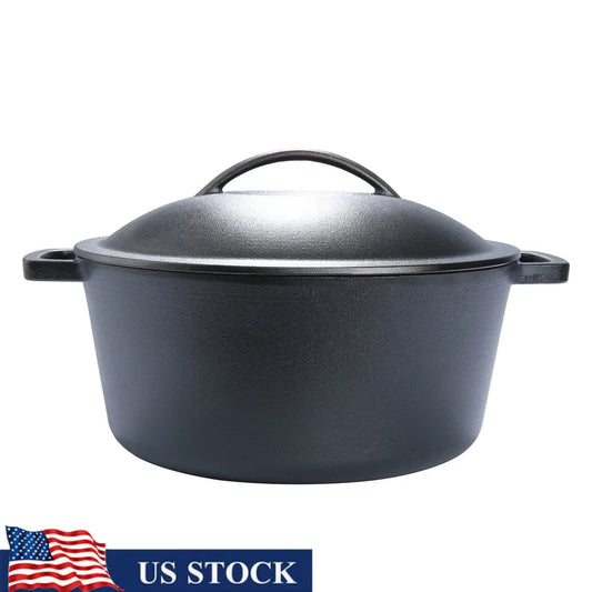 Preseasoned 5 Qt Cast Iron Dutch Oven For Oven Safe