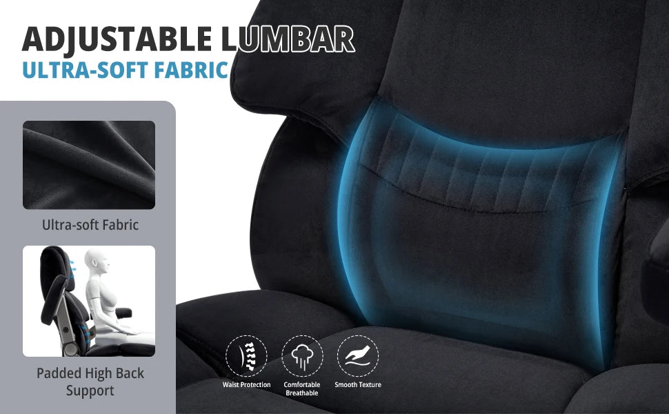 Heavy Duty High Back Cloth Chair With 3D Flip Arms