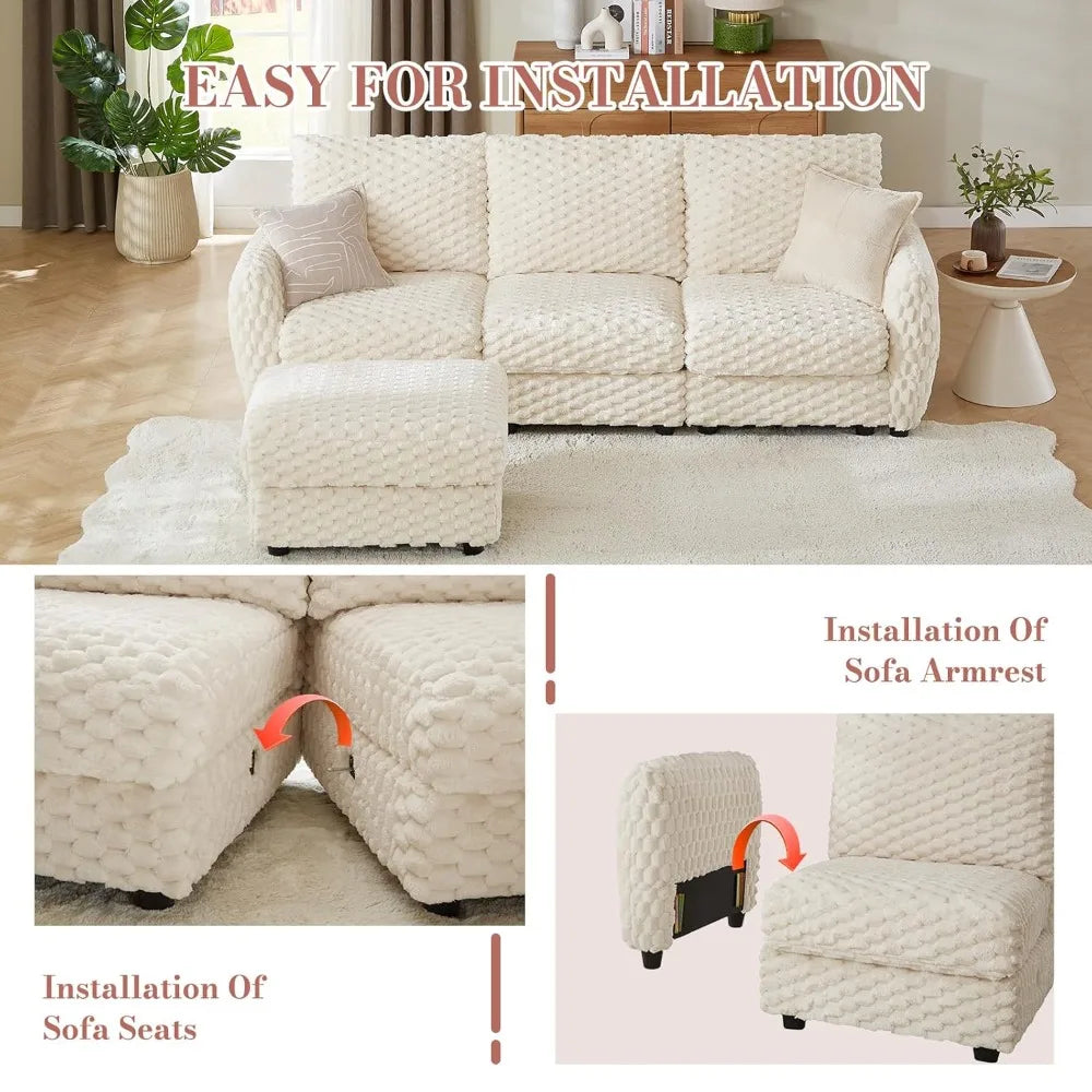Modular L Shape Sectional Sofa 94.5 Inches Deep Seat for Living Room
