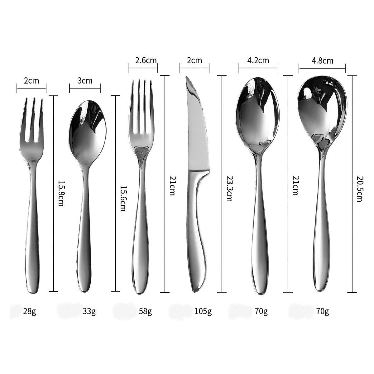 High-end 304 stainless steel restaurant and hotel creative high-end tableware steak, knife, fork and spoon set